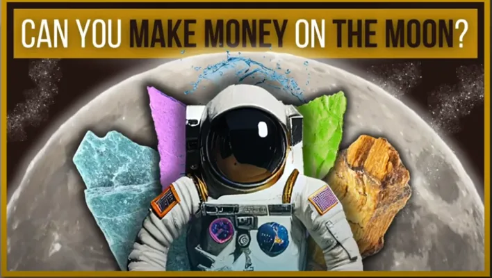 Thumbnail of a video showing an astronaut and minerals